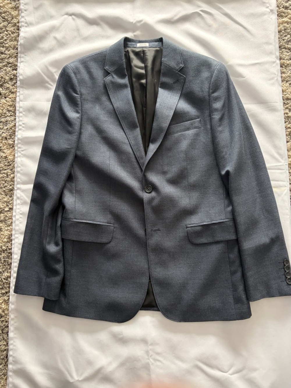 Calvin Klein Men's Blue Gray Single-Button Blazer